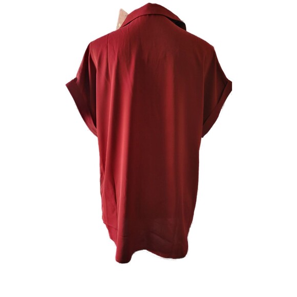 Dolman Sleeve V Neck Short Sleeve Tunic - Gaharu Sz L - Picture 5 of 7